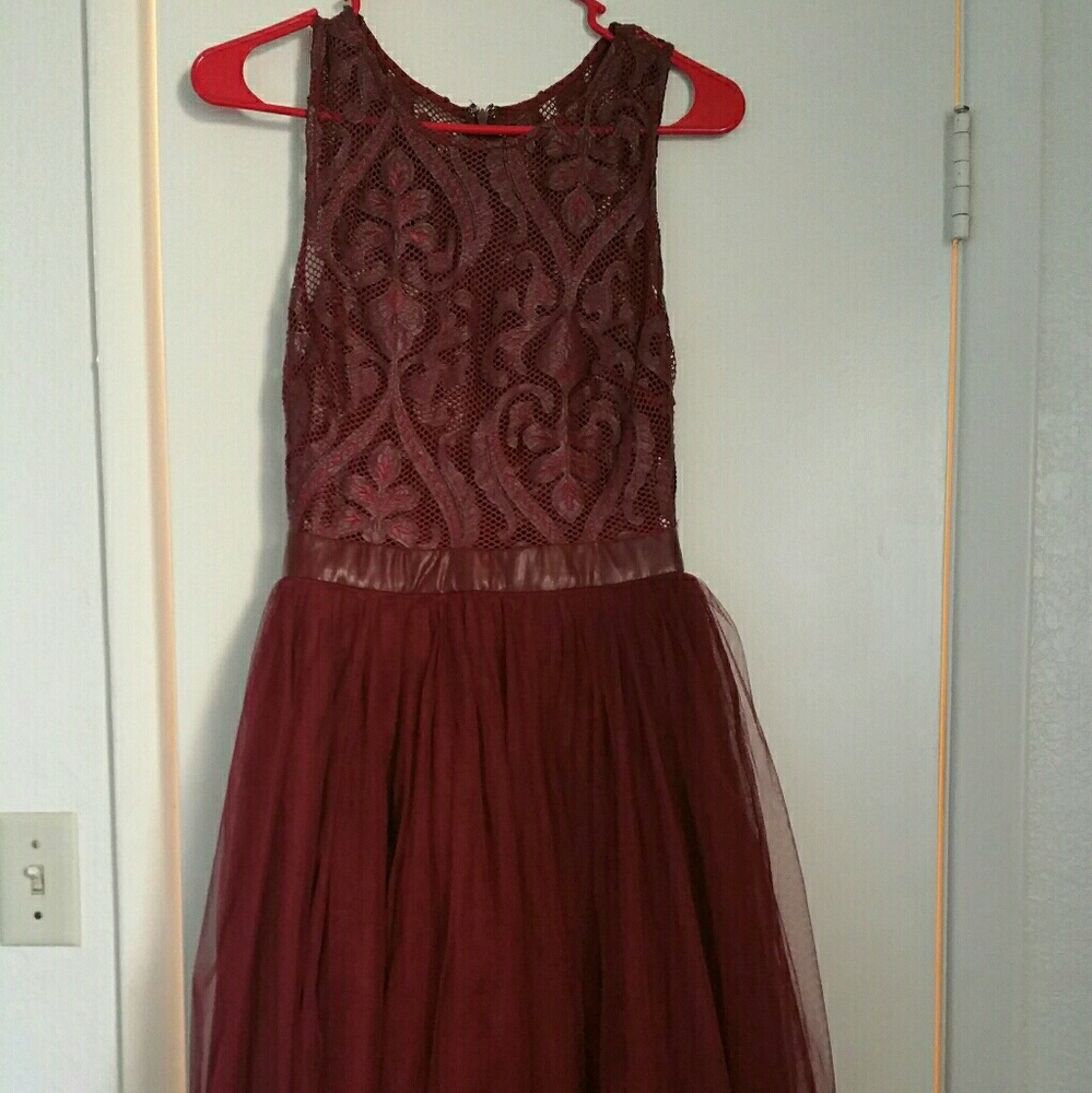 Burgundy Lace Dress